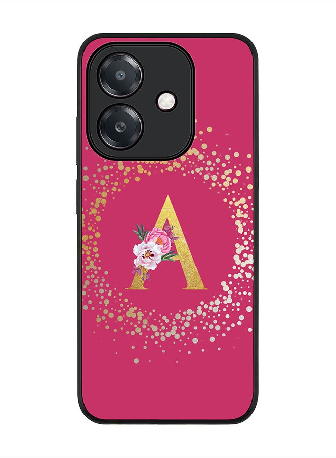 Stylizedd For Oppo A60 5G / A3 5G / A3x 5G Case,Slim fit Camera Protection, Shockproof Thin Phone cover - Custom Monogram Floral - A ( Deep Pink ) - Image 1