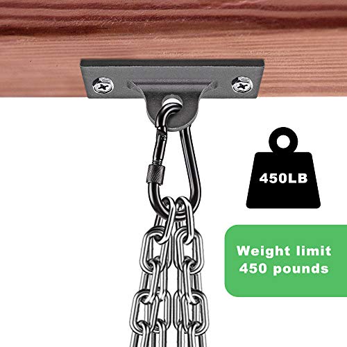 Dolibest Heavy Duty Boxing Punching Bag Chain,450 LB Capacity, Wall Mount Ceiling Hooks for Boxing& MMA,Wood Beam Holder with 4 Chains and 4 Carabiners,2 Wood Screws for Wooden Sets - Image 3