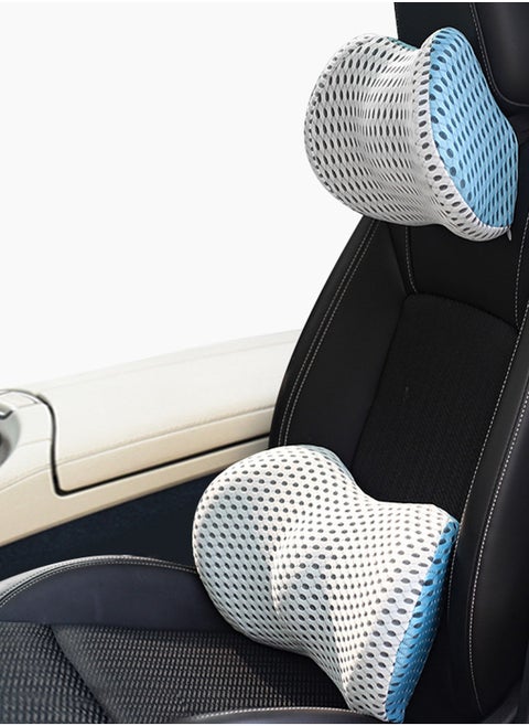 Seat Cushion for Office Lumbar Support Pillow Chair Memory Foam Seat Cushion for Sciatica Back Support Pillow Chair Pads Reduce Tailbone Pressure Blue.