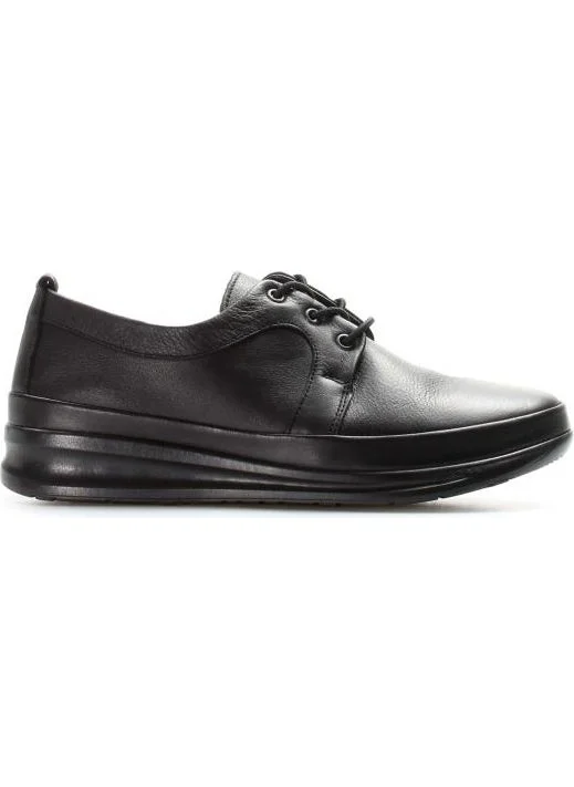 Fast Step Genuine Leather Black Women's Casual Shoes 864za1203