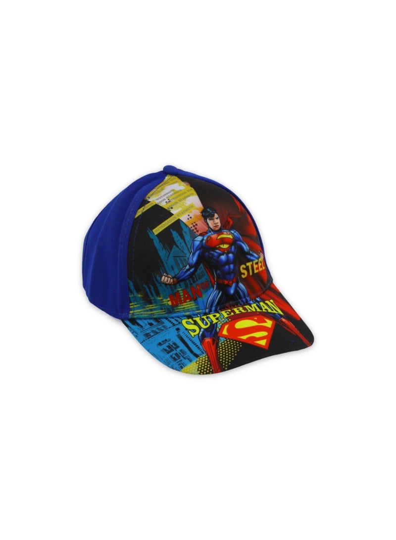 Boys Cap – Blue with Super-Man Print - Image 2