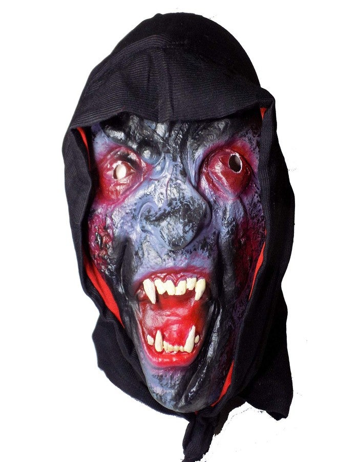 brown leaf� Fancy Cloth Cover face mask Holi Halloween Festival Costume Horror Scary Colour Prank Fun Veil naqaab Funny Colourful (Design 9) - Image 1