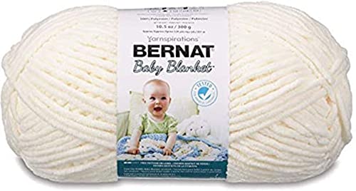 Bernat BABY BLANKET BB Vanilla Yarn - 1 Pack of 10.5oz/300g - Polyester - #6 Super Bulky - 220 Yards - Knitting/Crochet - Image 1
