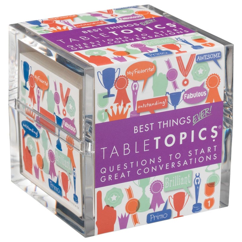 TableTopics Best Things Ever Question Card Game - 135 Fun Conversation Starter Cards, Use as Ice Breakers, Getting to Know You, or Discover More About Friends & Family, Share Your Favorites - Image 1