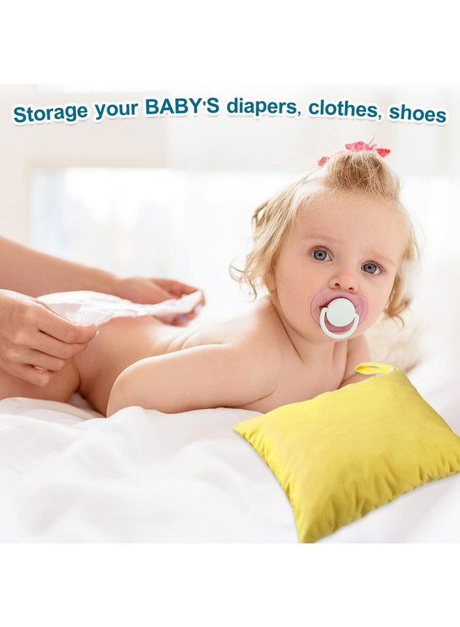 ووانجر 10 قطع من أكياس Woanger المبللة والجافة لحفاضات الأطفال القماشية المقاومة للماء والقابلة لإعادة الاستخدام مع جيبين بسحاب وحقيبة غسيل للسفر لملابس السباحة والشاطئ وحمام السباحة والرعاية النهارية واليوغا والصالة الرياضية والملابس المتسخة المبللة، 10 ألوان - Image 4