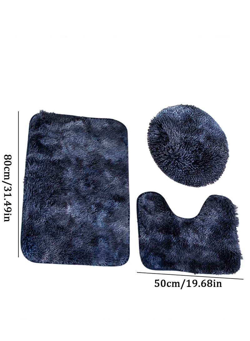 3 Piece Bathroom Rug Set, Plush Bath Carpet Non-Slip and Super Absorbent Bathroom Rug, Machine Washable Bath Rug Bathroom Mats, for Bathroom Floor, Tub and Shower - Image 4