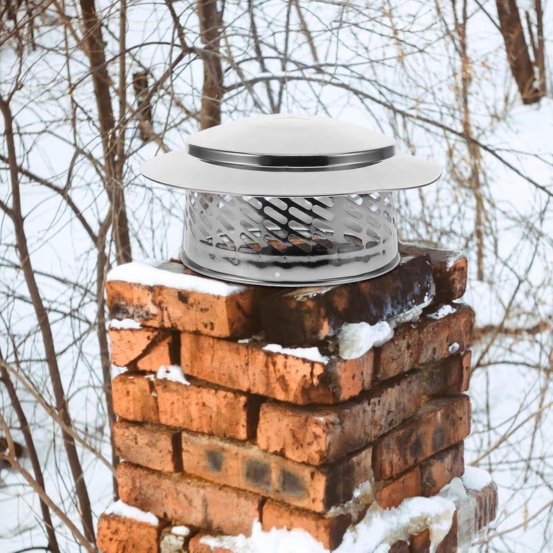 Yardwe Stainless Steel Chimney Rain Cap 200mm Round Chimney Cover for Fireplace Vent Pipe Protection - Image 5