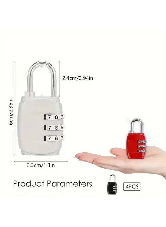 4pcs 3 Digit Combination Padlocks Durable Plastic Metal Security Locks for School Gym Lockers Suitcases Toolboxes - Image 4