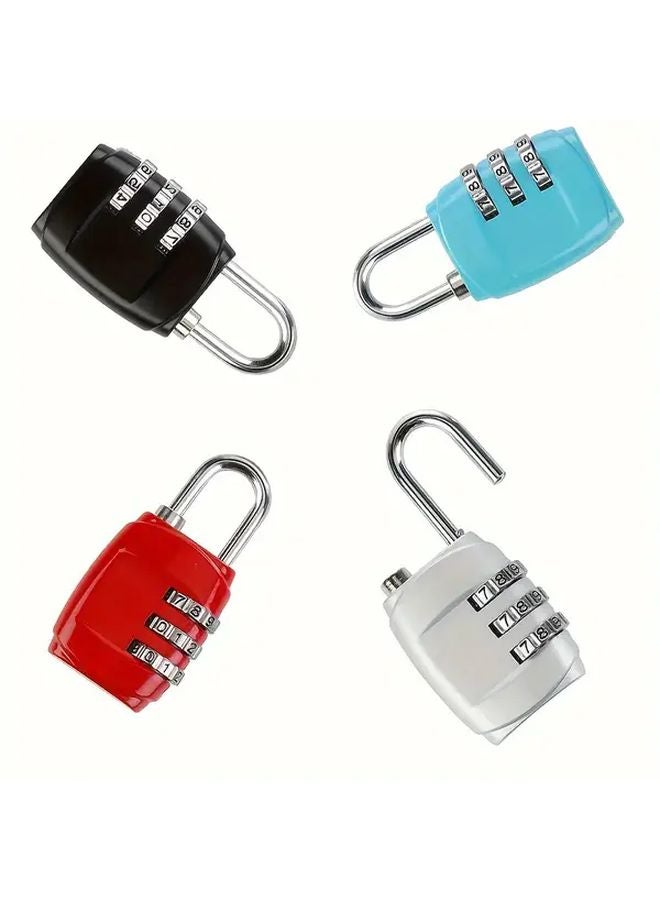 4pcs 3 Digit Combination Padlocks Durable Plastic Metal Security Locks for School Gym Lockers Suitcases Toolboxes - Image 1