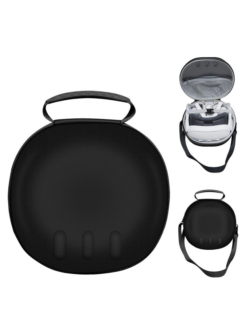 حقيبة صلبة لملحقات ميتا كويست 3 – سماعة الواقع الافتراضي، وحدات التحكم باللمس وملحقات أخرى، حقيبة حمل صلبة، حقيبة تخزين أنيقة جدًا للسفر والمنزل (أسود) - Image 5