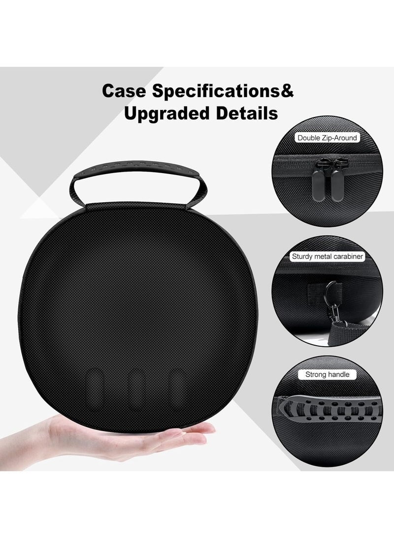 حقيبة صلبة لملحقات ميتا كويست 3 – سماعة الواقع الافتراضي، وحدات التحكم باللمس وملحقات أخرى، حقيبة حمل صلبة، حقيبة تخزين أنيقة جدًا للسفر والمنزل (أسود) - Image 3