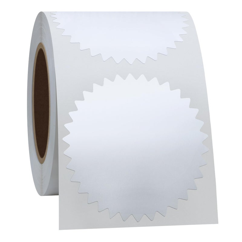 Hybsk 300pcs 2 inch Silver Metallic Certificate Sealing Labels with Serrated Edge Awards Legal Embossing Stickers (Silver) - Image 4