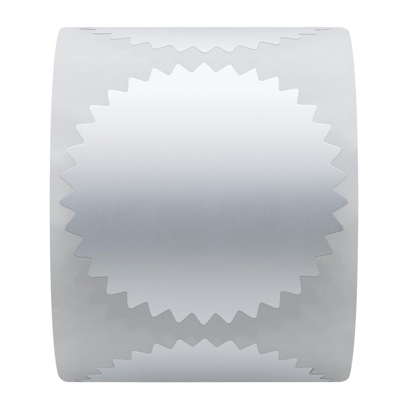 Hybsk 300pcs 2 inch Silver Metallic Certificate Sealing Labels with Serrated Edge Awards Legal Embossing Stickers (Silver) - Image 2