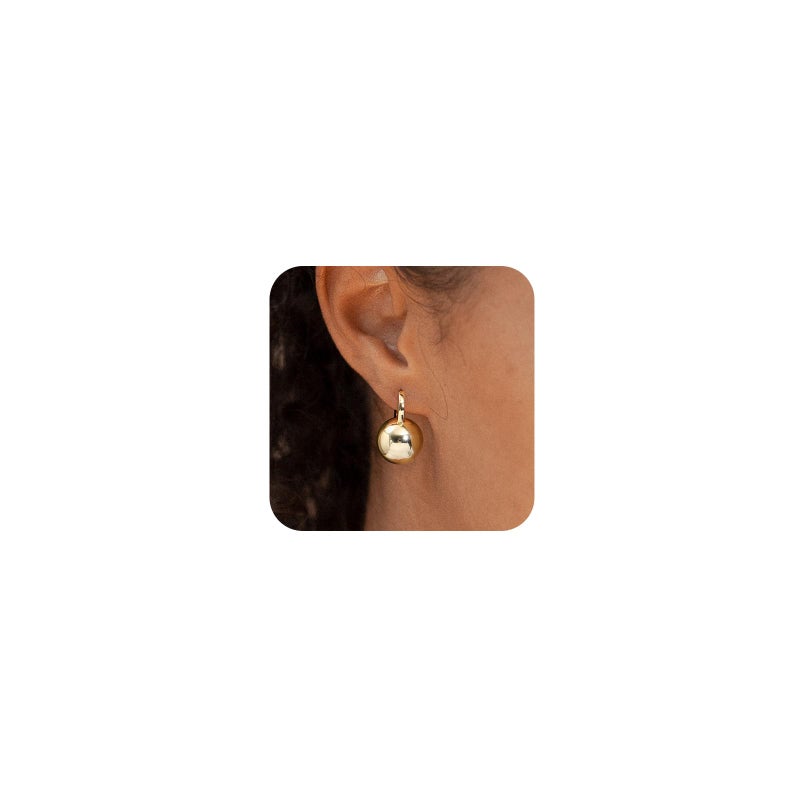 KesaPlan 14k Gold Plated Ball Dangle Earrings for Women Sterling Silver Ball Drop Earrings Hypoallergenic Round Hoop Earring Leverback Lightweight Earrings Fashion Jewelry - Image 1