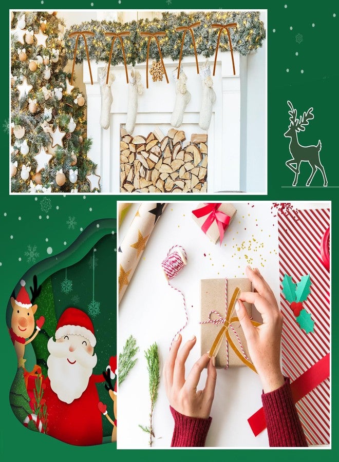 Draupnir 36pcs Velvet Christmas Tree Bows, 5 x 7 Inch Vintage Rustic Velvet Ribbon Bows Nice for Christmas Tree, Christmas Garland, Large Gifts, Parties, Home Decor Wedding Outdoor Indoor(Khaki) - Image 4