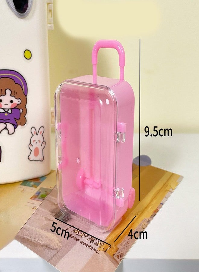 OVERTOYOU Mini Suitcase, Plastic Miniature Suitcase Dolls Accessories Mini Trunk Toy Small Purse Handbag Luggage Storage Box Dollhouse Decoration, Black - Image 4
