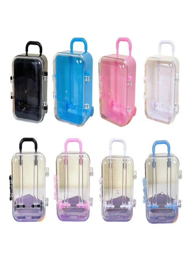 OVERTOYOU Mini Suitcase, Plastic Miniature Suitcase Dolls Accessories Mini Trunk Toy Small Purse Handbag Luggage Storage Box Dollhouse Decoration, Black - Image 5