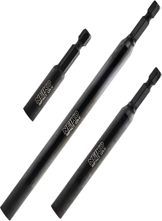 NEIKO 11403A Magnetic Bit Holder Set | 3 Pieces - 2-3/8, 4, and 6| Premium Cr-V Steel | 1/4" Hex Shank Design - Image 1
