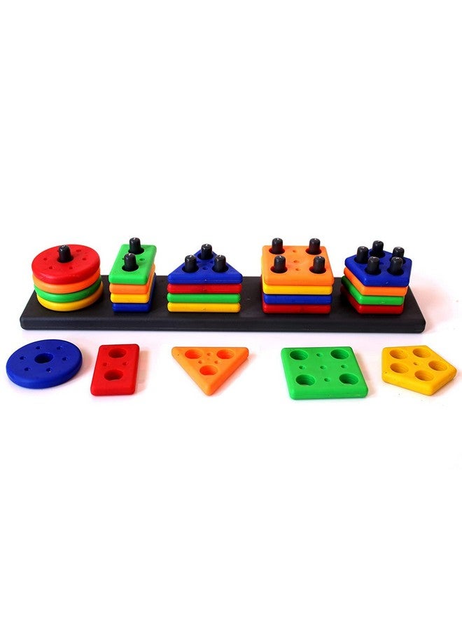 STOFFIER GARTEN Angle Geometric Plastic Blocks, Sorting & Stacking Toys for Toddlers & Kids, Color Stacker Shape Sorter Educational Blocks Learning Toy for 1-3 Years Old Unisex,Multicolor, 1 Piece - Image 2