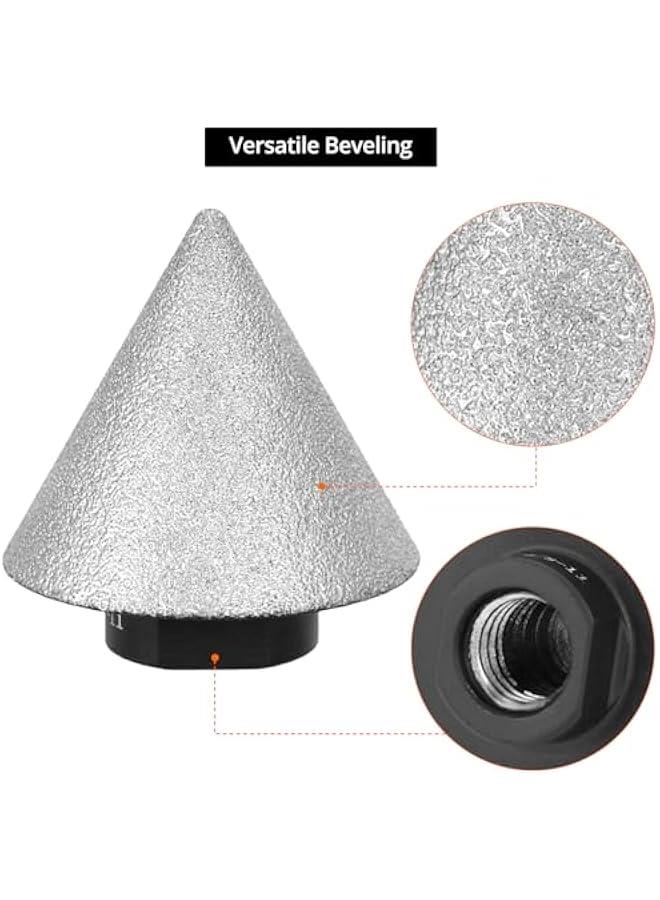 Arabest Diamond Beveling Chamfer Bit with Countersink, 0-2 (50mm) Hole Enlarging, 5/8-11 Thread, for Porcelain, Ceramic, Granite, 3/8 Hex Shank - Image 3
