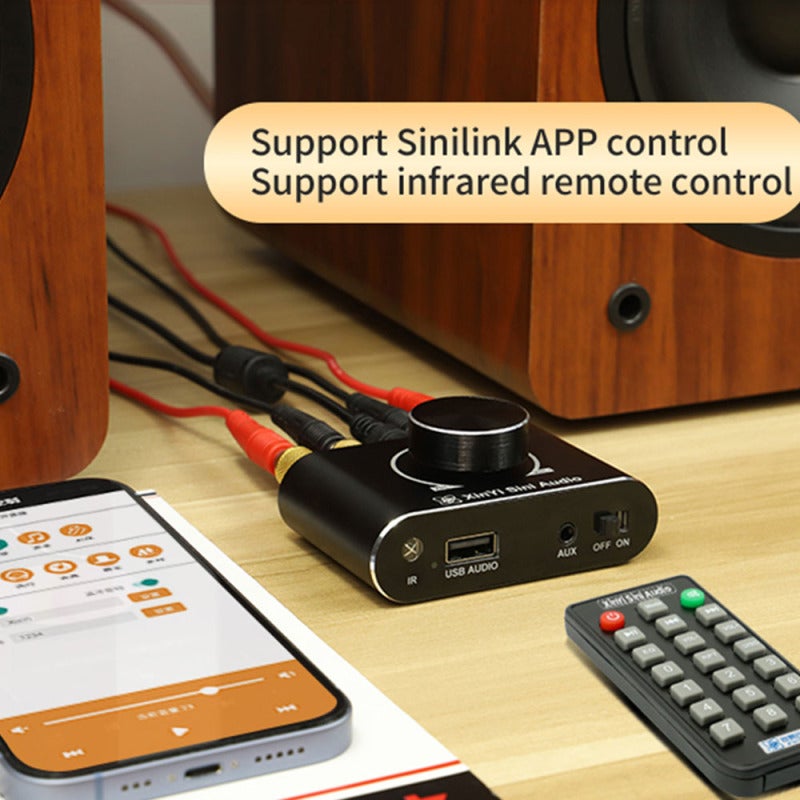 Portable Sound Amplifier: BT 5.1 Wireless Audio Power Amp With Large Heat Dissipation Area - Multi-Control Compact Black Audio Power Amplifier for Car and Home Use - Image 3