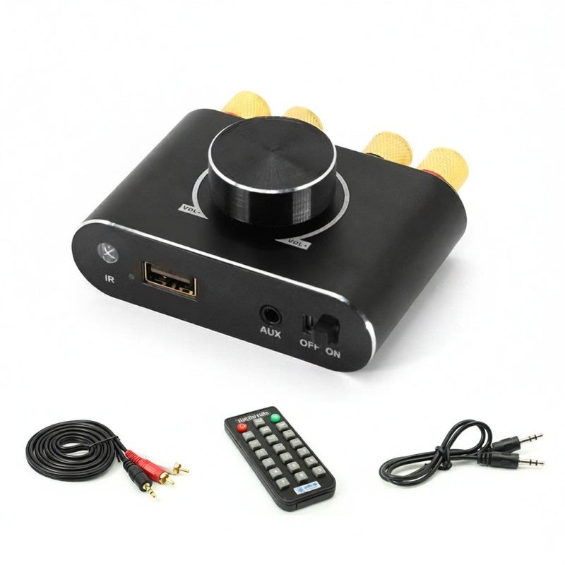 Portable Sound Amplifier: BT 5.1 Wireless Audio Power Amp With Large Heat Dissipation Area - Multi-Control Compact Black Audio Power Amplifier for Car and Home Use - Image 1