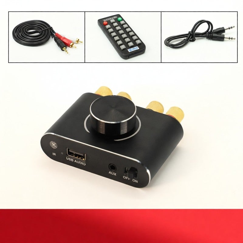 Portable Sound Amplifier: BT 5.1 Wireless Audio Power Amp With Large Heat Dissipation Area - Multi-Control Compact Black Audio Power Amplifier for Car and Home Use - Image 4