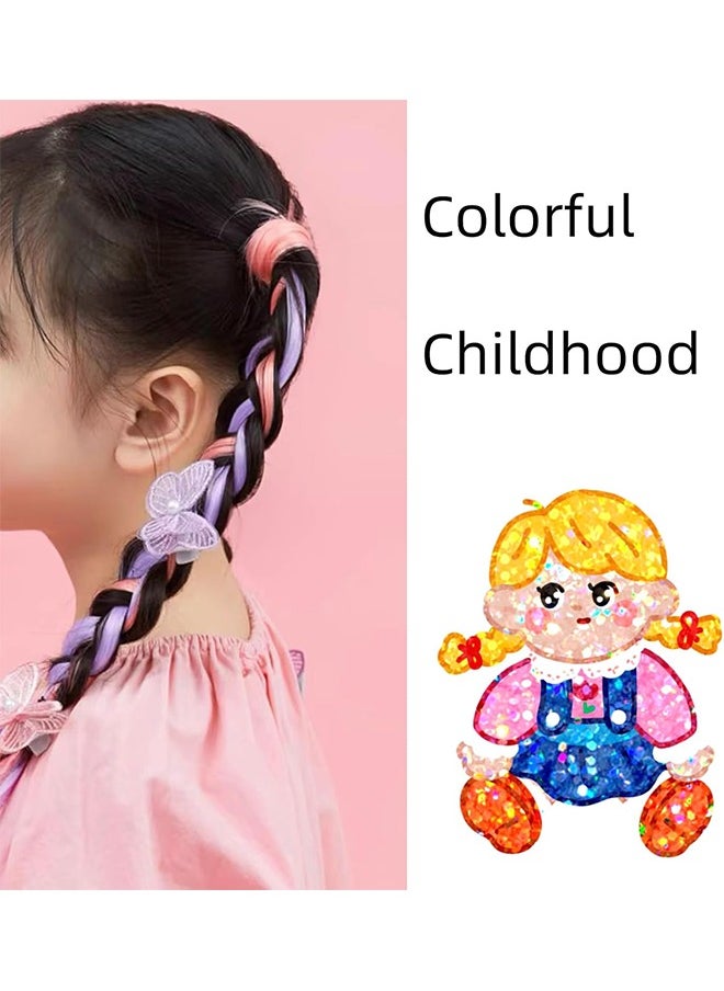 Generic 10 PCS Colorful Hair Extensions, Colored Clip in Synthetic Hair Extensions Party Highlights, Hair Extensions for Girls Hair Accessories Fake Hair - 21 Inch ﻿  - Image 3