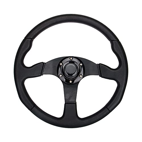 Spaorcco Flat-bottom Golf Cart Steering Wheel for Club Car DS &Precedent Universal Design 14 inch EZGO RXV & TXT, Yamaha Golf Cart Steering Wheels - Image 1