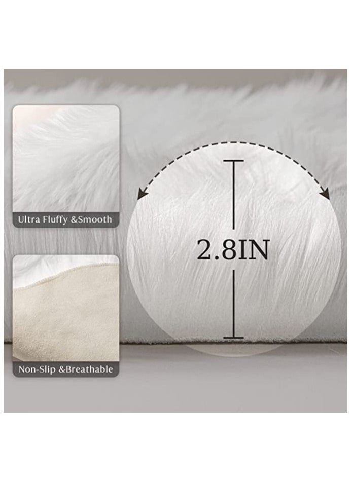 Mei Lifestyle - Super Soft Rabbit Fur Living Room Carpet Can Be Use As Area Rug Also With Anti Slip Bottom (Size 60×150CM), Rectangle - Image 1