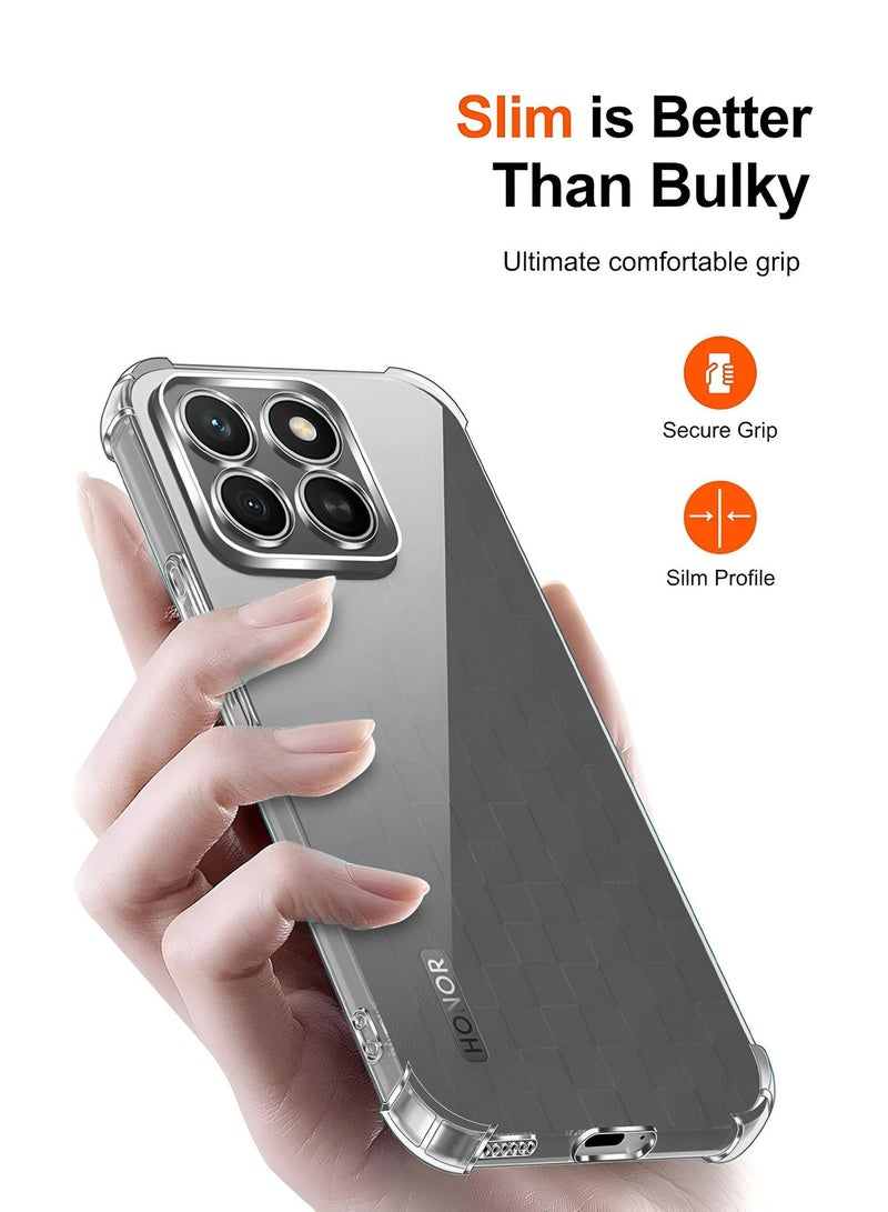 Wtech Honor X8c 4G 2025 TPU Bumper Corners with Hard PC Case Cover (MCTPTN) - Clear - Image 4