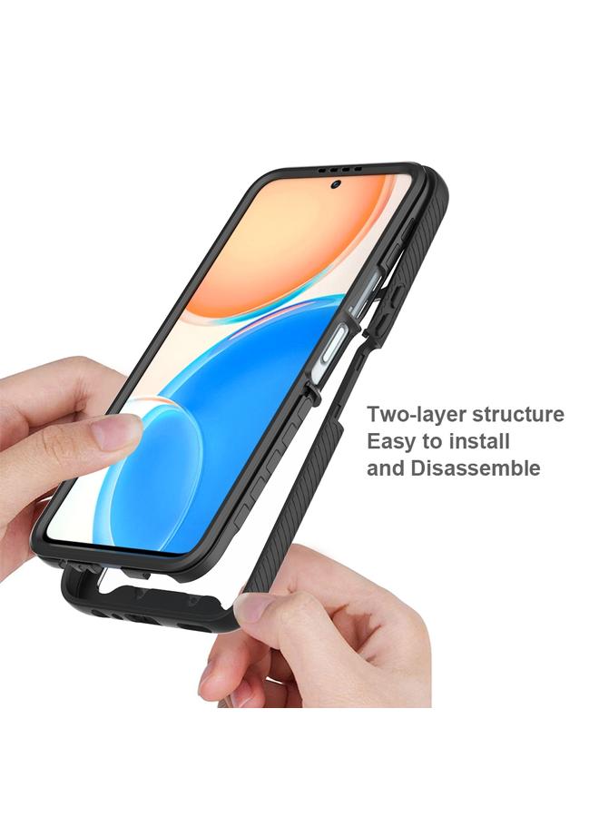 جرين تايجر حافظة هاتف Honor X8 4G Starry Sky لكامل الجسم مقاومة للصدمات باللون الأسود - Image 4