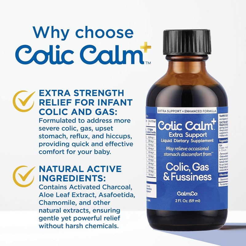 Colic Calm Plus  Alternative Gripe Water with Extra Support Infant Gas Drops for Newborns Colic  Upset Stomach Relief Safe  Gentle Baby Essentials for Digestive Health 2 fl oz Pack of 1 - Image 4