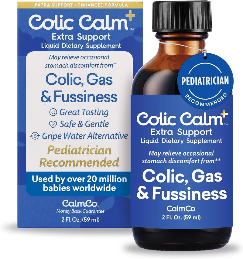 Colic Calm Plus  Alternative Gripe Water with Extra Support Infant Gas Drops for Newborns Colic  Upset Stomach Relief Safe  Gentle Baby Essentials for Digestive Health 2 fl oz Pack of 1 - Image 1
