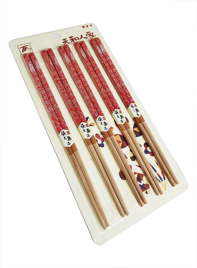 BOXO Natural Round Bamboo Reusable Chopsticks, Set of 6, 15 Grams, Pack of 1 - Image 4