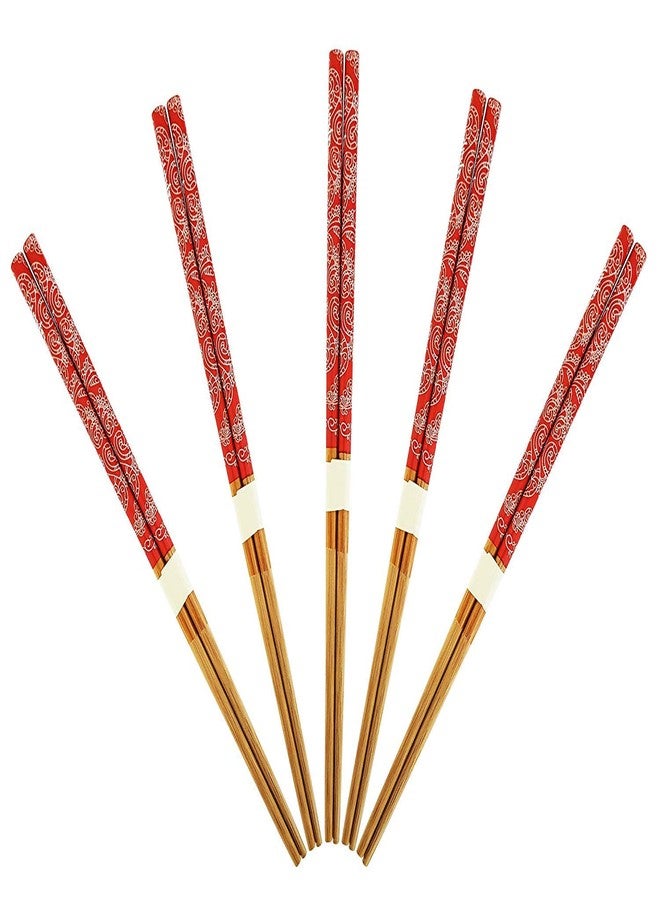 BOXO Natural Round Bamboo Reusable Chopsticks, Set of 6, 15 Grams, Pack of 1 - Image 1