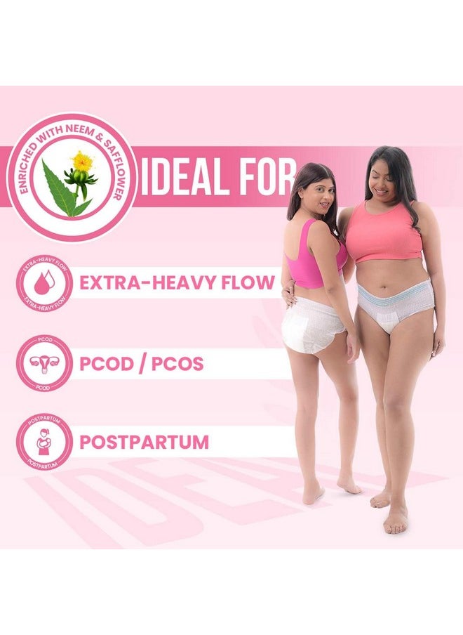 everteen Period Care M-L Disposable Period Panties For Women, Cottony Soft, Menstrual Sanitary Pads Panty Enriched With Goodness Of Neem And Safflower - 2 Packs (10 Panties) 2X Faster Absorption, 360° Protection  - Image 4
