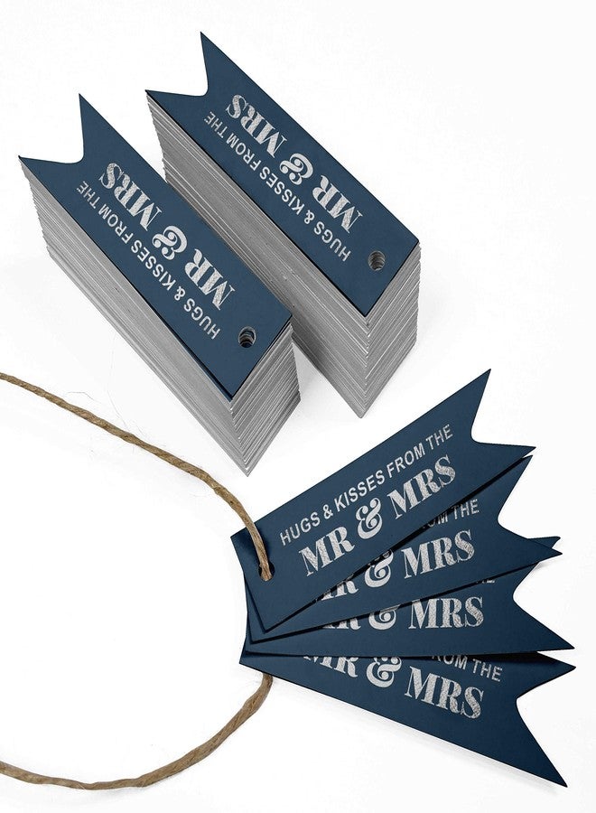 Inkdotpot Silver Foil Paper Hang Tag Hugs & Kisses from The Wedding Favor Tag 100 Piece - Image 3