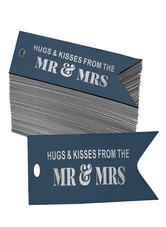 Inkdotpot Silver Foil Paper Hang Tag Hugs & Kisses from The Wedding Favor Tag 100 Piece - Image 1