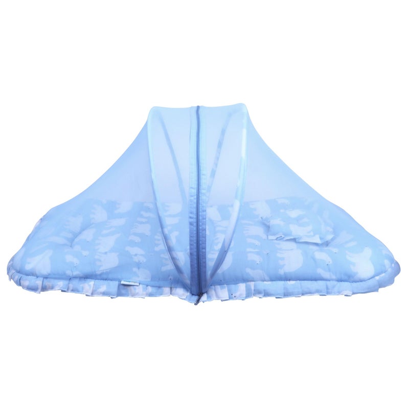 1ST STEP 100% Muslin Premium Baby Bedding Set with Mosquito Net |100% Insect Protection with Zip Closure & Baby Pillow (BLPOLARBEAR, Large Single) - Image 3