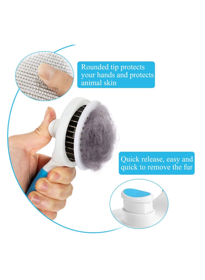 Self-Cleaning Cat & Dog Brush - Slicker Grooming Tool for Shedding, Mats & Tangled Hair Removal, Massage Comb for Pets - Image 3