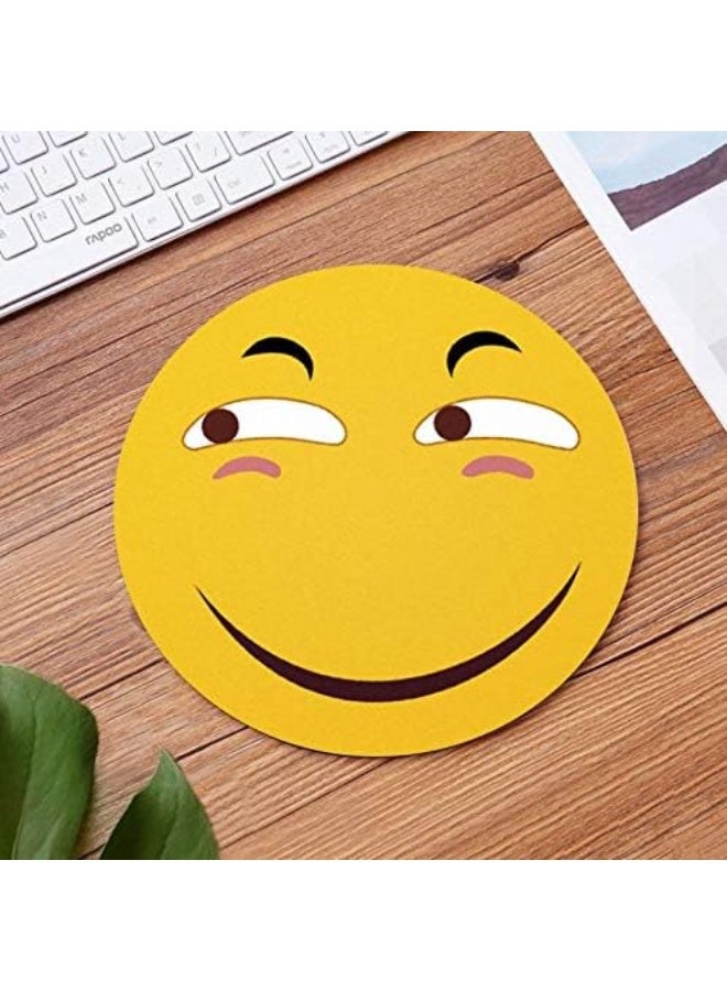 Rubik Rubik Round Mouse Pad Non-Slip Rubber Colorful Gaming Mousepad for Computers Laptop (Smiley)  - Image 2