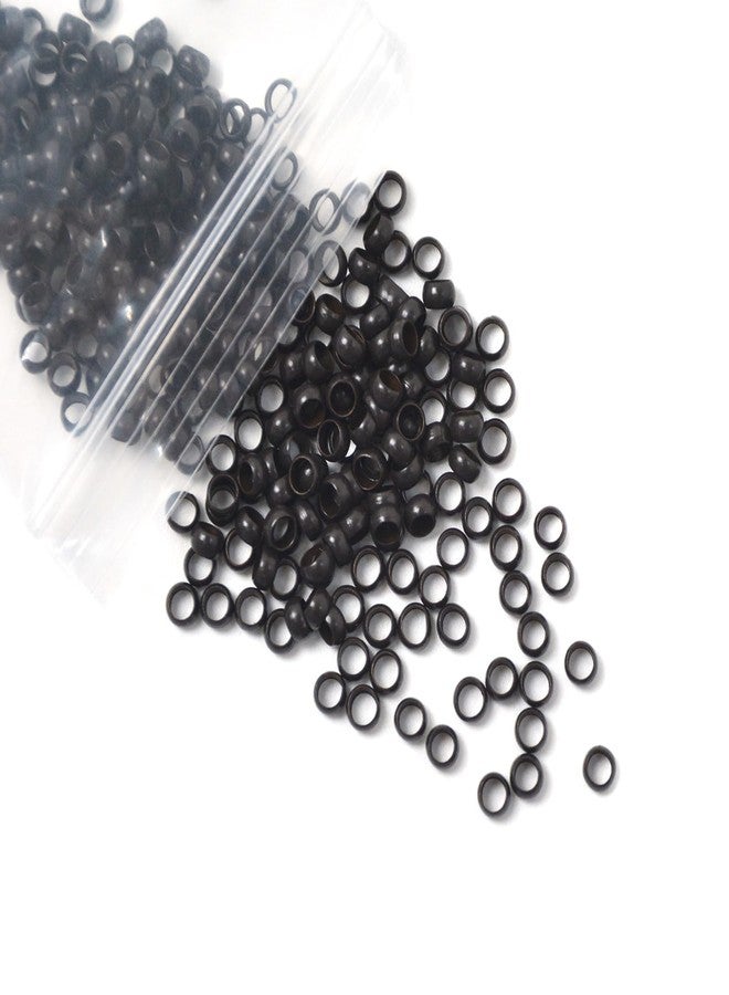 YTBYT 4.0mm Nano Beads for Hair Extensions Copper Nano Rings Micro Link Beads for Extensions (1000 Pcs, Dark Brown) - Image 3