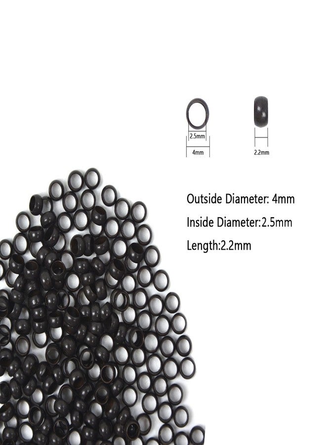 YTBYT 4.0mm Nano Beads for Hair Extensions Copper Nano Rings Micro Link Beads for Extensions (1000 Pcs, Dark Brown) - Image 2