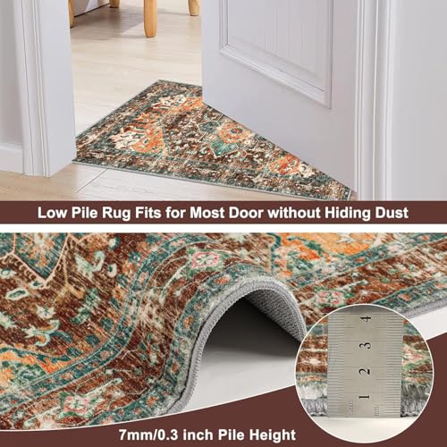 Yamaziot Washable Runner Rug, 2x6 Non-Slip Boho Vintage Hallway Rug Runner with Rubber Backing, Stain Resistant Distressed Carpet Runner for Bedroom, Kitchen, Laundry, Entrance - Image 4