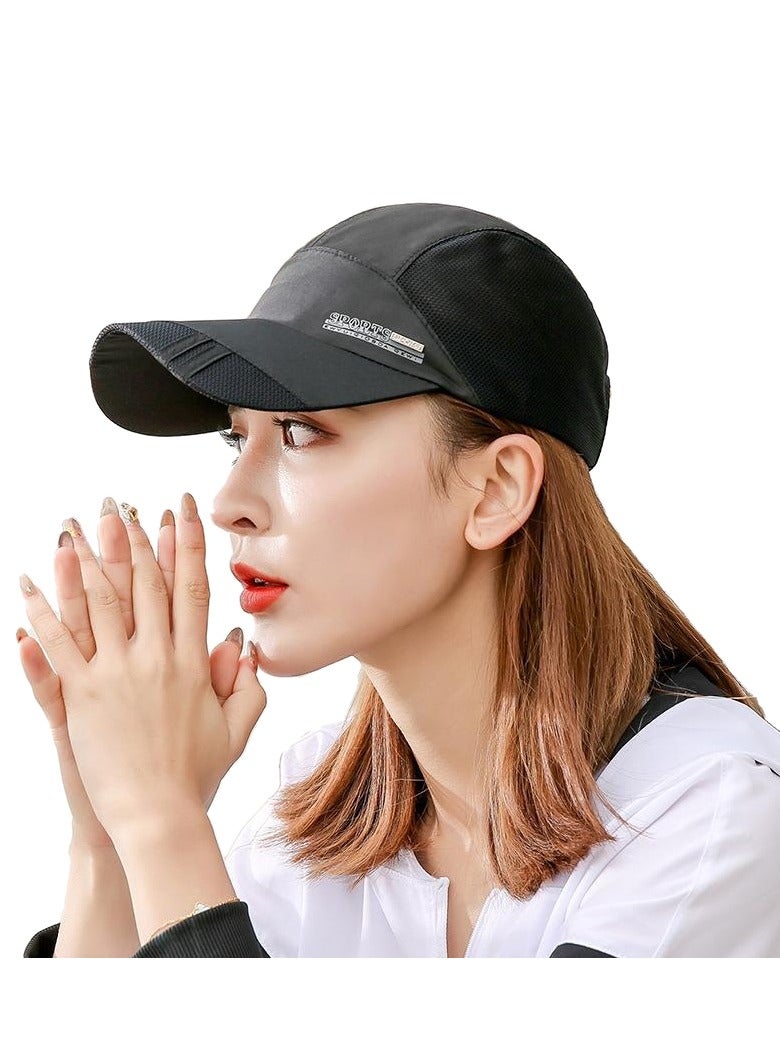 Men's Baseball Cap-Spring Summer Light Shade Breathable Outdoor Recreational Fishing Sun Block Baseball Hat Unisex（Black） - Image 4