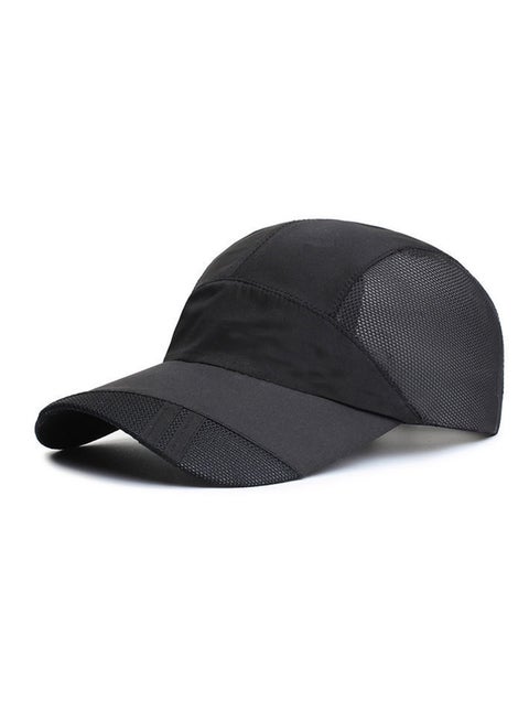 Men's Baseball Cap-Spring Summer Light Shade Breathable Outdoor Recreational Fishing Sun Block Baseball Hat Unisex（Black）