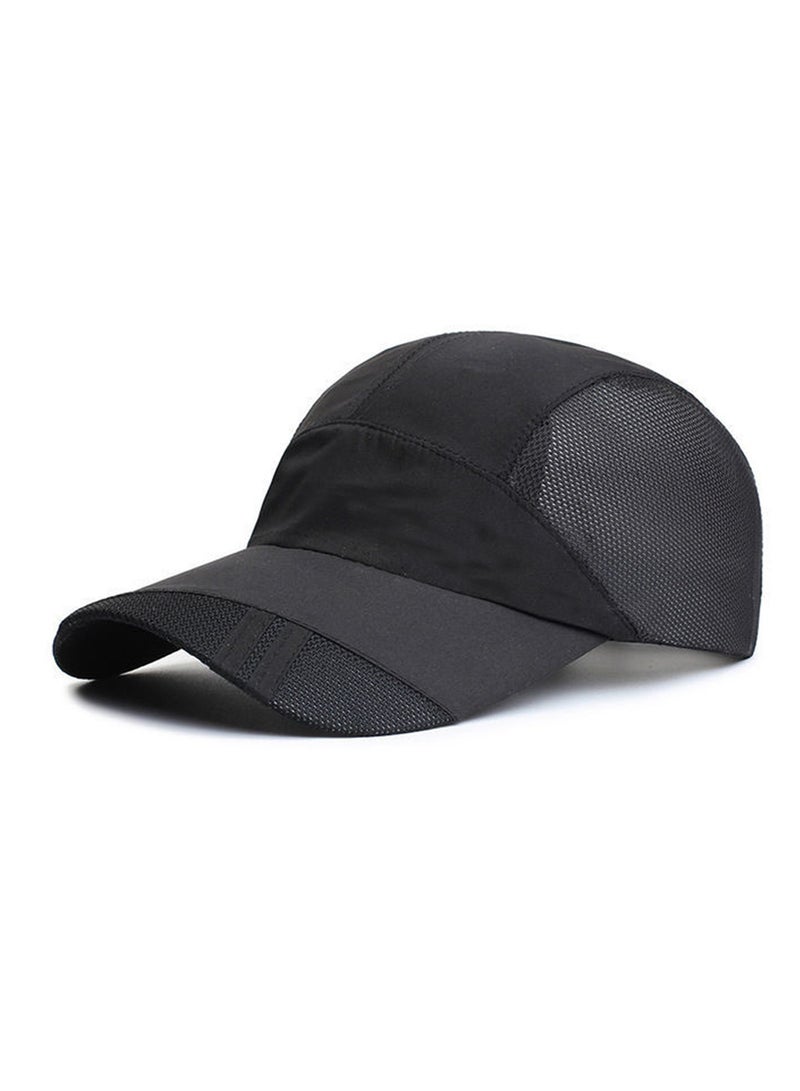 Men's Baseball Cap-Spring Summer Light Shade Breathable Outdoor Recreational Fishing Sun Block Baseball Hat Unisex（Black） - Image 1