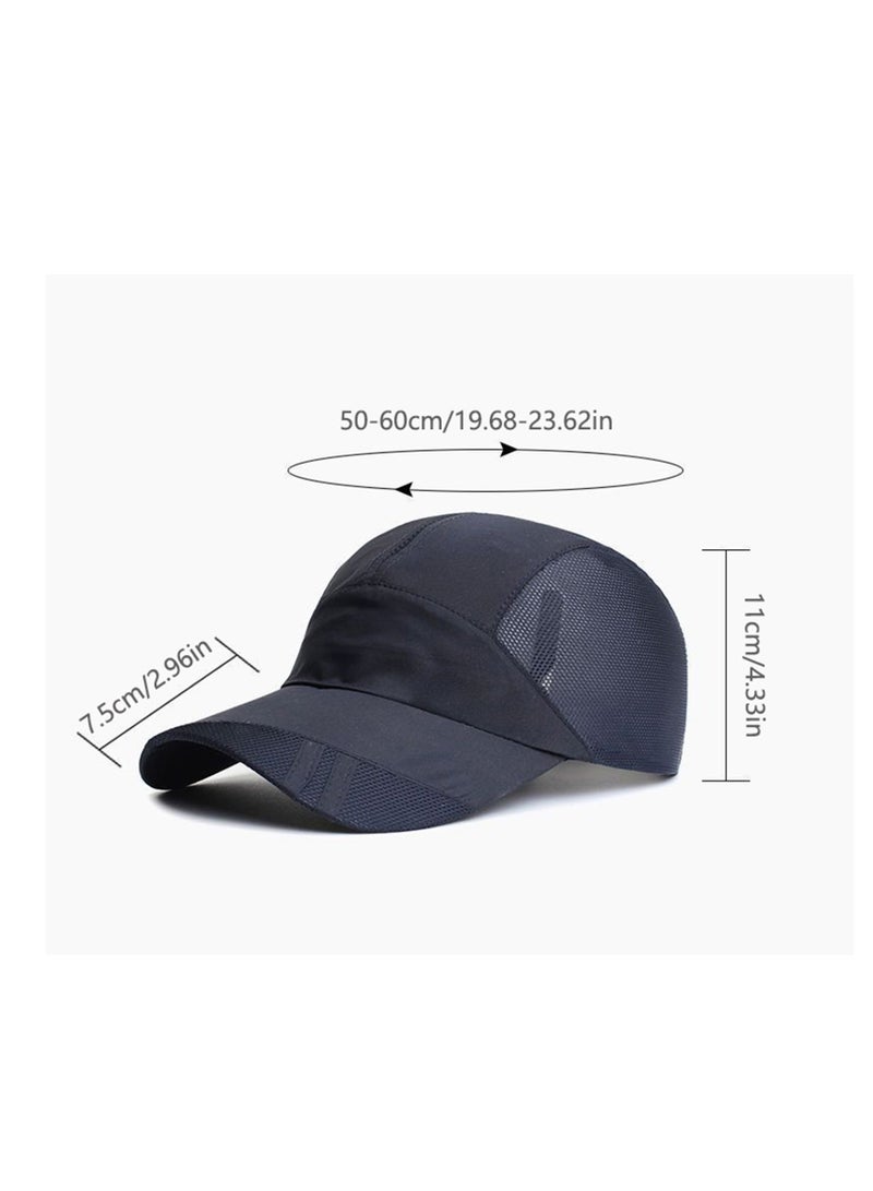 Men's Baseball Cap-Spring Summer Light Shade Breathable Outdoor Recreational Fishing Sun Block Baseball Hat Unisex（Black） - Image 5