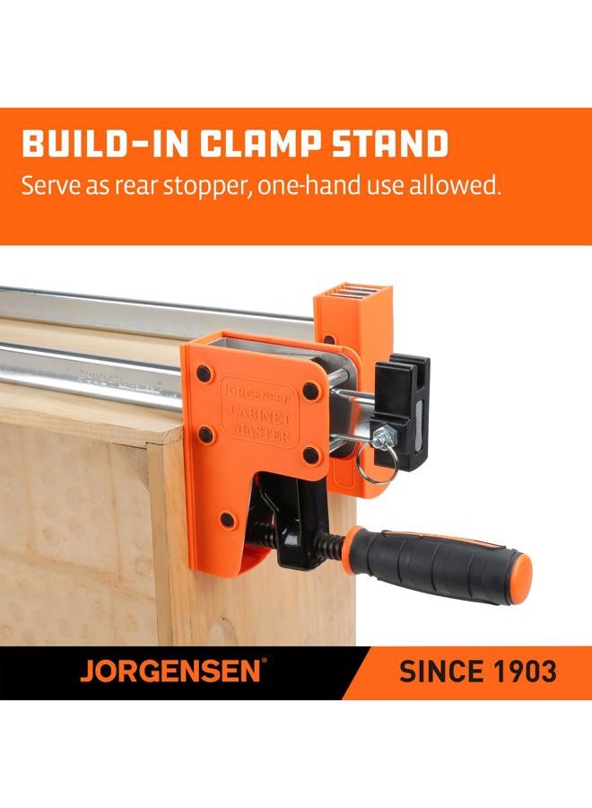 Jorgensen 18” Bar Clamp Set, 2-pack 90° Parallel Clamp Cabinet Master, Steel Jaw Bar Clamp for Woodworking, 1000 lbs load Limited - Image 5